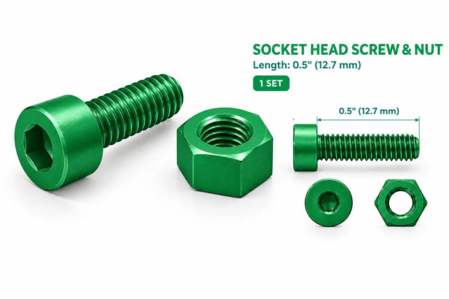 1/4-20 Socket Head Cap Screw & Nut 3D Printing Model – STL & 3MF Download (Custom Length Available)