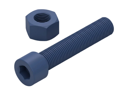 1/2-13 Carriage Bolt and Nut 3D Printing Model STL and 3MF Download