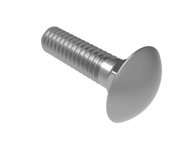 1/4"-20 Carriage Bolt – Download 3D CAD Model (STEP, IGES, STL, DWG, DXF)