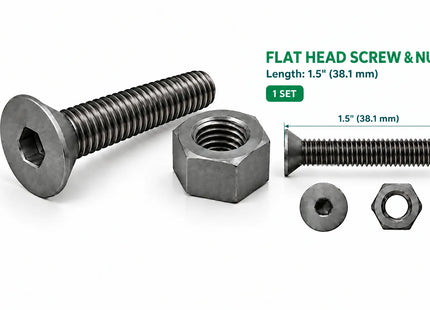 1/2"-13 Flat Head Screw & Nut 3D Printing Model – STL & 3MF Download (Custom Length Available)