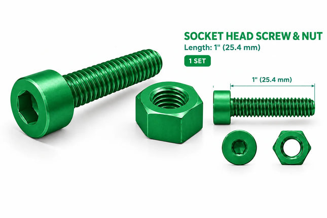 1-8 Socket Head Cap Screw & Nut 3D Printing Model – STL & 3MF Download (Custom Length Available)