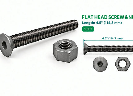 1  1/2"-6 Flat Head Screw & Nut 3D Printing Model – STL & 3MF Download (Custom Length Available)