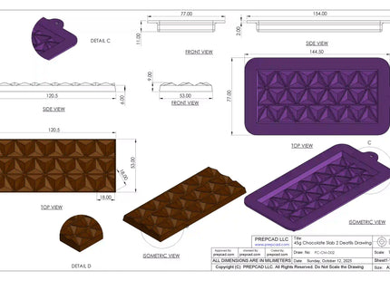 Chocolate Design 02 – CAD Model Download (STEP, STL, IGES, DWG, DXF,PDF)