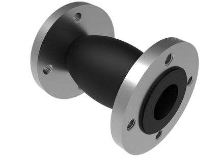Expansion Joint with Flanged Ends CAD Model | Neoprene Rubber, 5″ Flange OD, Threaded Bolt Holes