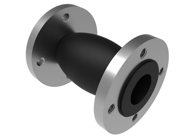 Expansion Joint with Flanged Ends CAD Model | Neoprene Rubber, 5″ Flange OD, Threaded Bolt Holes