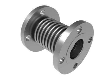 6 Inch All-Metal Expansion Joint CAD Model | Industrial Piping Flexible Connector