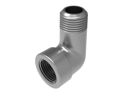 1/2" NPT Female‑to-Male 90° Elbow Adapter – 3D CAD Model (STEP, STL, IGES, DWG, DXF)