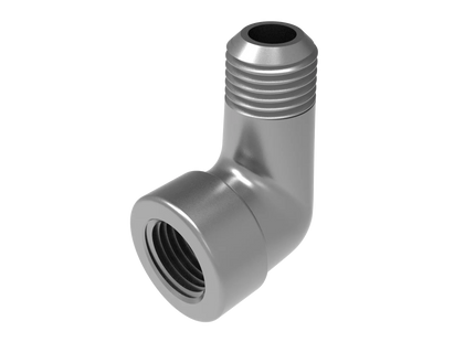 1/4" NPT Female‑to-Male 90° Elbow Adapter – 3D CAD Model (STEP, STL, IGES, DWG, DXF)