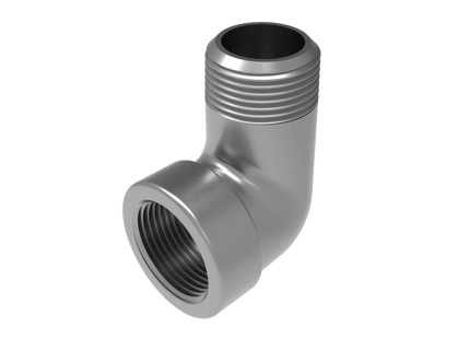 1" NPT Female‑to-Male 90° Elbow Adapter – 3D CAD Model (STEP, STL, IGES, DWG, DXF)