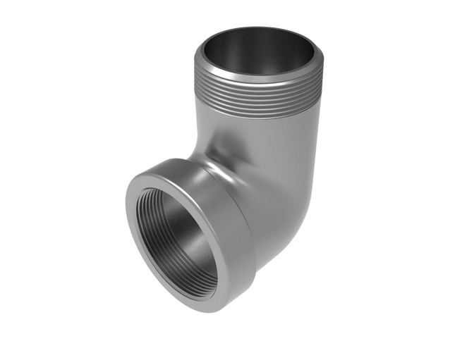 2" NPT Female‑to-Male 90° Elbow Adapter – 3D CAD Model (STEP, STL, IGES, DWG, DXF)