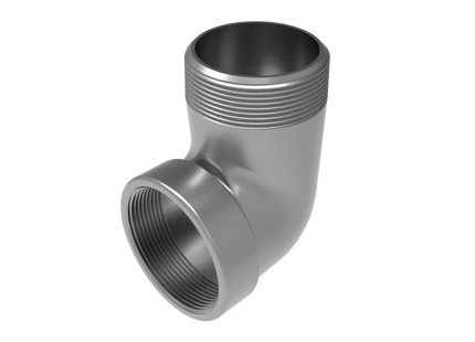 3" NPT Female‑to-Male 90° Elbow Adapter – 3D CAD Model (STEP, STL, IGES, DWG, DXF)