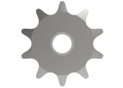 ANSI #40 Roller Chain Sprocket CAD Model, 10 Teeth | Keyway & Set Screw Options