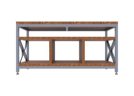 Modern Coffee Table 3D CAD Model 07- Steel Metal Wood Top DWG STEP STL OBJ Download