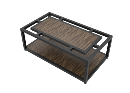 Modern Coffee Table 3D CAD Model 04- Steel Metal Wood Top DWG STEP STL OBJ Download