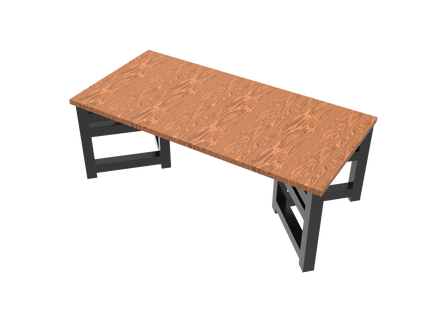 Modern Coffee Table 3D CAD Model 05- Steel Metal Wood Top DWG STEP STL OBJ Download