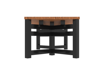 Modern Coffee Table 3D CAD Model 05- Steel Metal Wood Top DWG STEP STL OBJ Download
