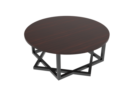 Modern Coffee Table 3D CAD Model 06- Steel Metal Wood Top DWG STEP STL OBJ Download