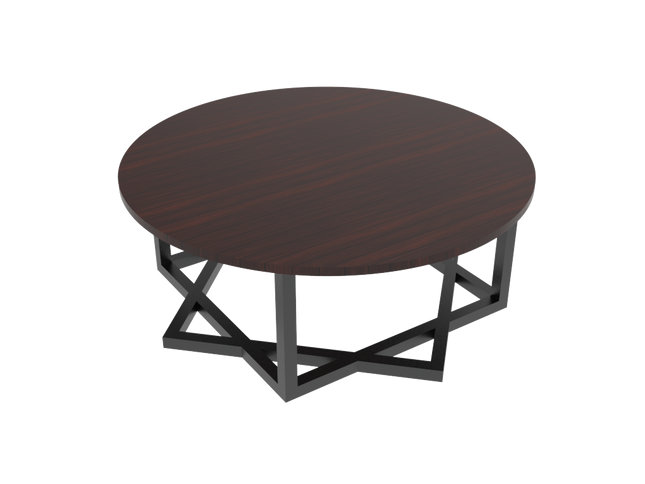 Modern Coffee Table 3D CAD Model 06- Steel Metal Wood Top DWG STEP STL OBJ Download