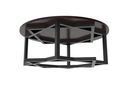 Modern Coffee Table 3D CAD Model 06- Steel Metal Wood Top DWG STEP STL OBJ Download