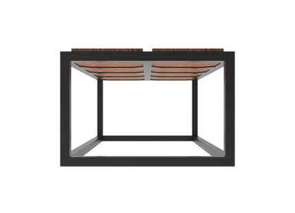 Modern Coffee Table 3D CAD Model 01- Steel Metal Wood Top DWG STEP STL OBJ Download