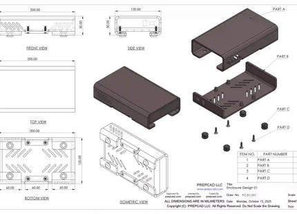 Enclosure Design 01 - Download 3D CAD Models (STEP, IGES, STL, DWG, DXF)