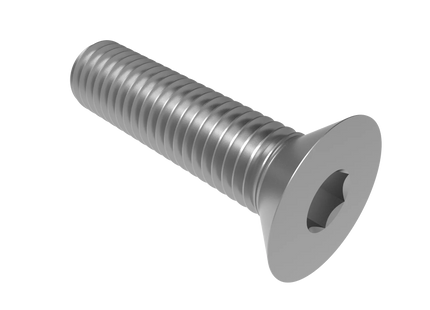 1/2"-13 Flat Head Screw 3D CAD Model | STEP, IGES, STL, OBJ , FBX, DWG, DXF