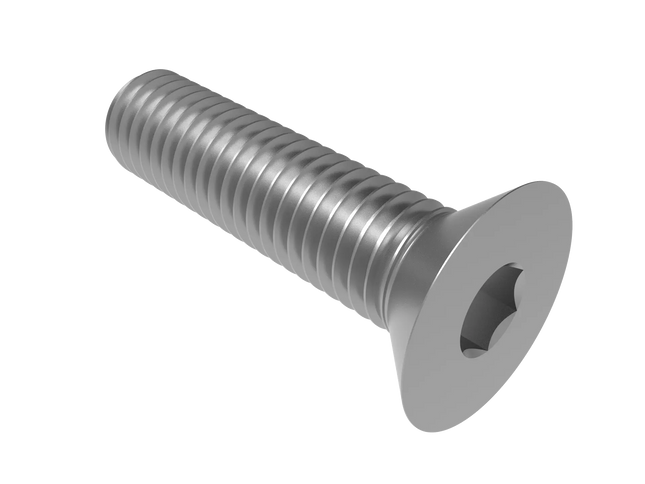 1/2"-13 Flat Head Screw 3D CAD Model | STEP, IGES, STL, OBJ , FBX, DWG, DXF