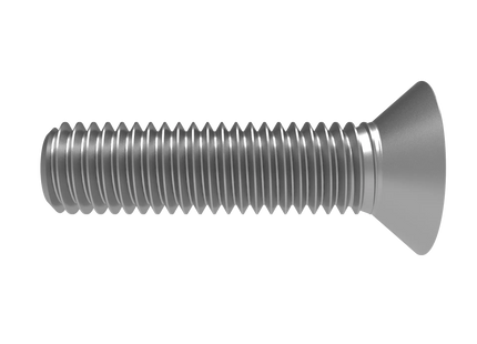 1/2"-13 Flat Head Screw 3D CAD Model | STEP, IGES, STL, OBJ , FBX, DWG, DXF