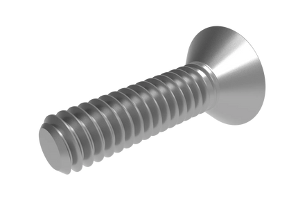 1/4"-20 Flat Head Screw 3D CAD Model | STEP, IGES, STL, OBJ , FBX, DWG, DXF