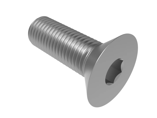 1"-8 Flat Head Screw 3D CAD Model | STEP, IGES, STL, OBJ , FBX, DWG, DXF