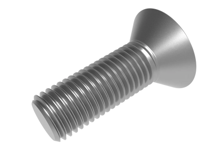 1"-8 Flat Head Screw 3D CAD Model | STEP, IGES, STL, OBJ , FBX, DWG, DXF
