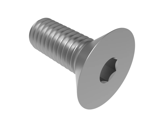 3/8"-16 Flat Head Screw 3D CAD Model | STEP, IGES, STL, OBJ , FBX, DWG, DXF