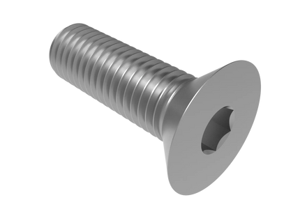 5/8"-11 Flat Head Screw 3D CAD Model | STEP, IGES, STL, OBJ , FBX, DWG, DXF
