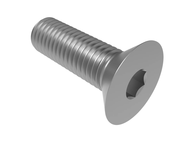 5/8"-11 Flat Head Screw 3D CAD Model | STEP, IGES, STL, OBJ , FBX, DWG, DXF