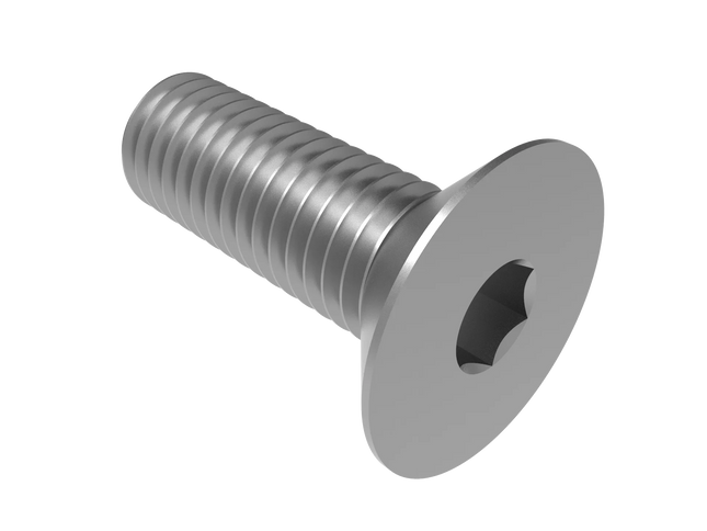 Flat Head Screw M10 × 1.5 mm Thread | STEP, IGES, STL, OBJ , FBX, DWG, DXF