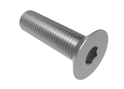 Flat Head Screw M16 × 2 mm Thread | STEP, IGES, STL, OBJ , FBX, DWG, DXF