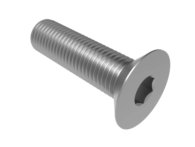 Flat Head Screw M16 × 2 mm Thread | STEP, IGES, STL, OBJ , FBX, DWG, DXF
