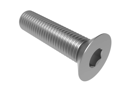 Flat Head Screw M18 × 2.5 mm Thread | STEP, IGES, STL, OBJ , FBX, DWG, DXF