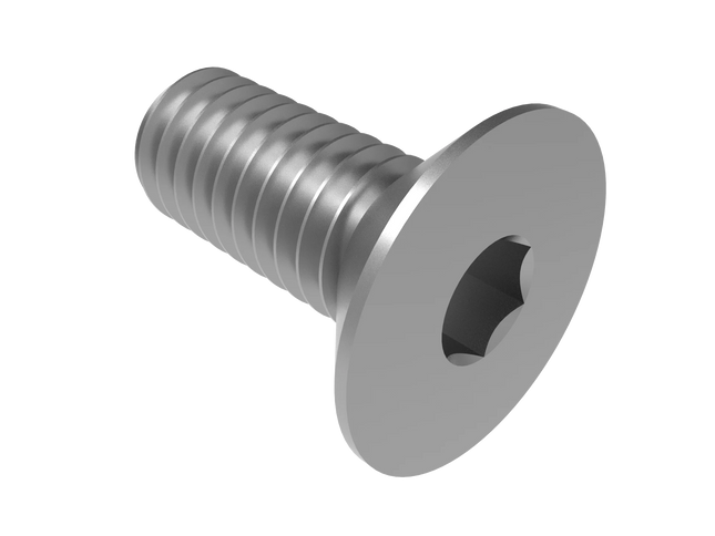 Flat Head Screw M4 × 0.7 mm Thread | STEP, IGES, STL, OBJ , FBX, DWG, DXF
