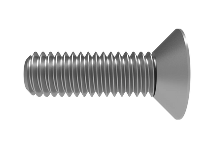 Flat Head Screw M6 × 1 mm Thread | STEP, IGES, STL, OBJ , FBX, DWG, DXF