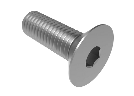 Flat Head Screw M8 × 1.25 mm Thread | STEP, IGES, STL, OBJ , FBX, DWG, DXF