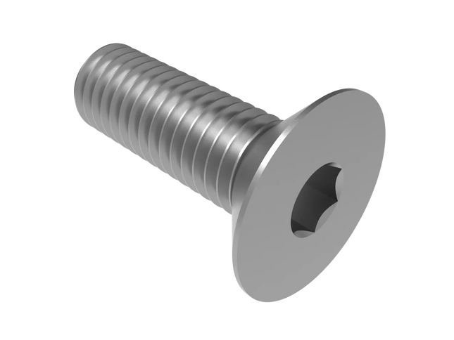 Flat Head Screw M8 × 1.25 mm Thread | STEP, IGES, STL, OBJ , FBX, DWG, DXF