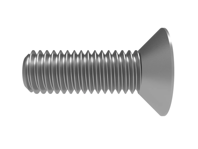 Flat Head Screw M8 × 1.25 mm Thread | STEP, IGES, STL, OBJ , FBX, DWG, DXF