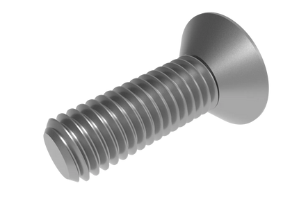 Flat Head Screw M8 × 1.25 mm Thread | STEP, IGES, STL, OBJ , FBX, DWG, DXF