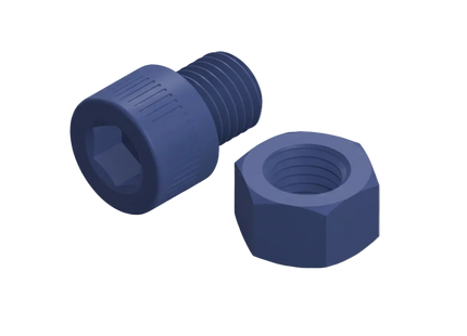 1-8 Socket Head Cap Screw & Nut 3D Printing Model – STL & 3MF Download (Custom Length Available)