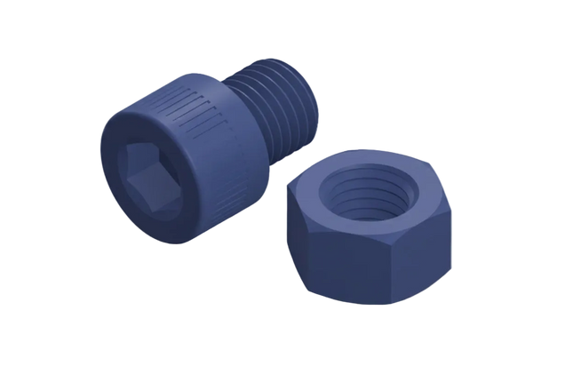 1-8 Socket Head Cap Screw & Nut 3D Printing Model – STL & 3MF Download (Custom Length Available)