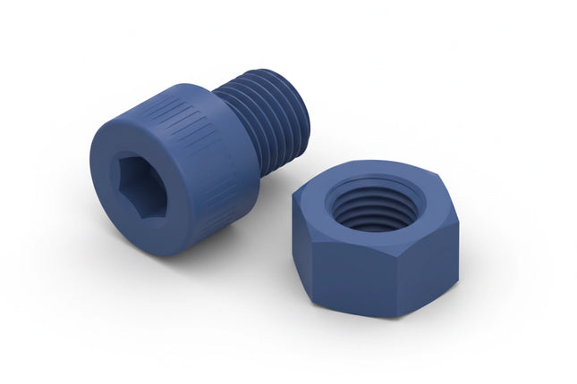 1 1/2-6 Socket Head Cap Screw & Nut 3D Printing Model – STL & 3MF Download (Custom Length Available)