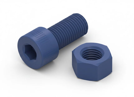 1 1/2-6 Socket Head Cap Screw & Nut 3D Printing Model – STL & 3MF Download (Custom Length Available)