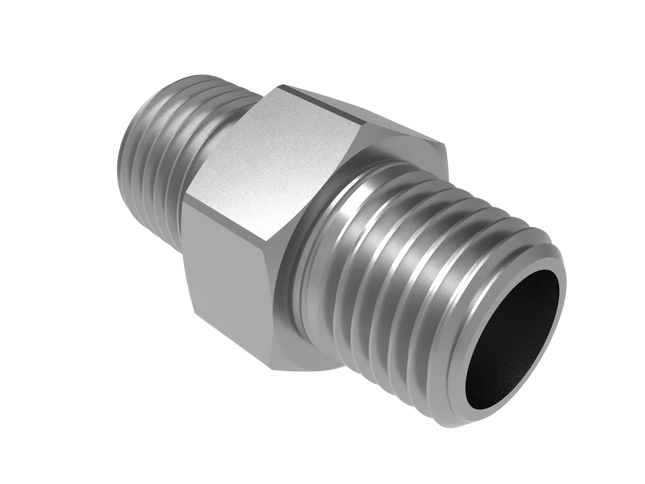 1/4" NPT Male Straight Connector –3D CAD Model (STEP, STL, IGES, DWG, DXF)