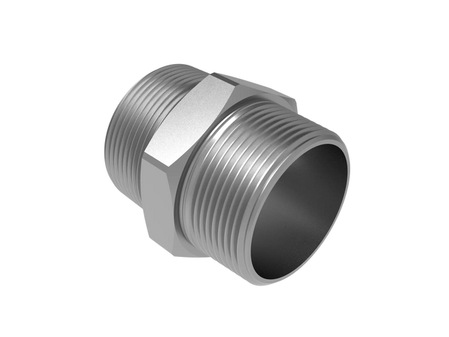 1 1/2" NPT Male Straight Connector –3D CAD Model (STEP, STL, IGES, DWG, DXF)
